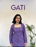 GATI – Dabu Print Square Neck Corset Short Kurti - Roopinee Clothing