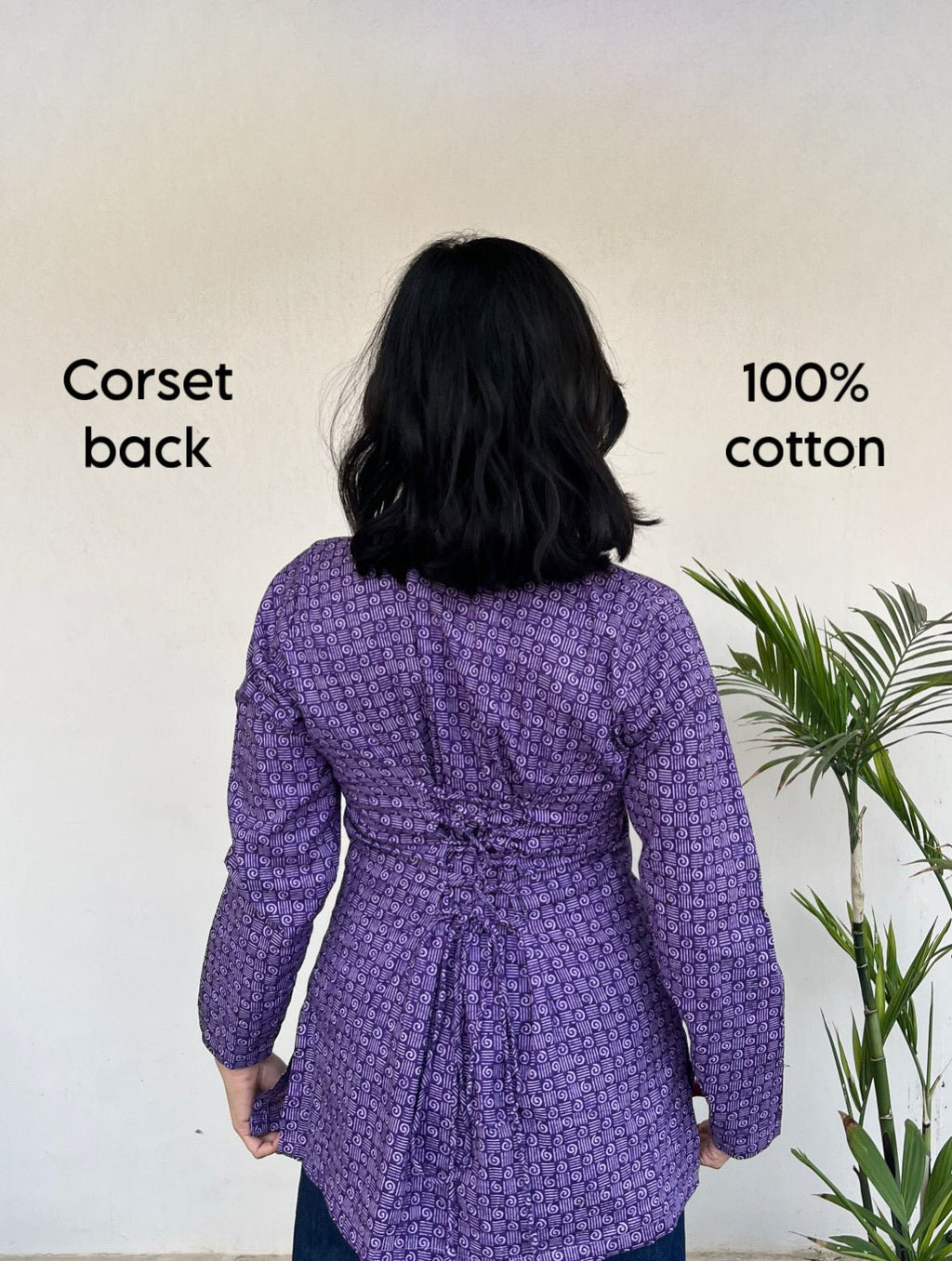 GATI – Dabu Print Square Neck Corset Short Kurti - Roopinee Clothing