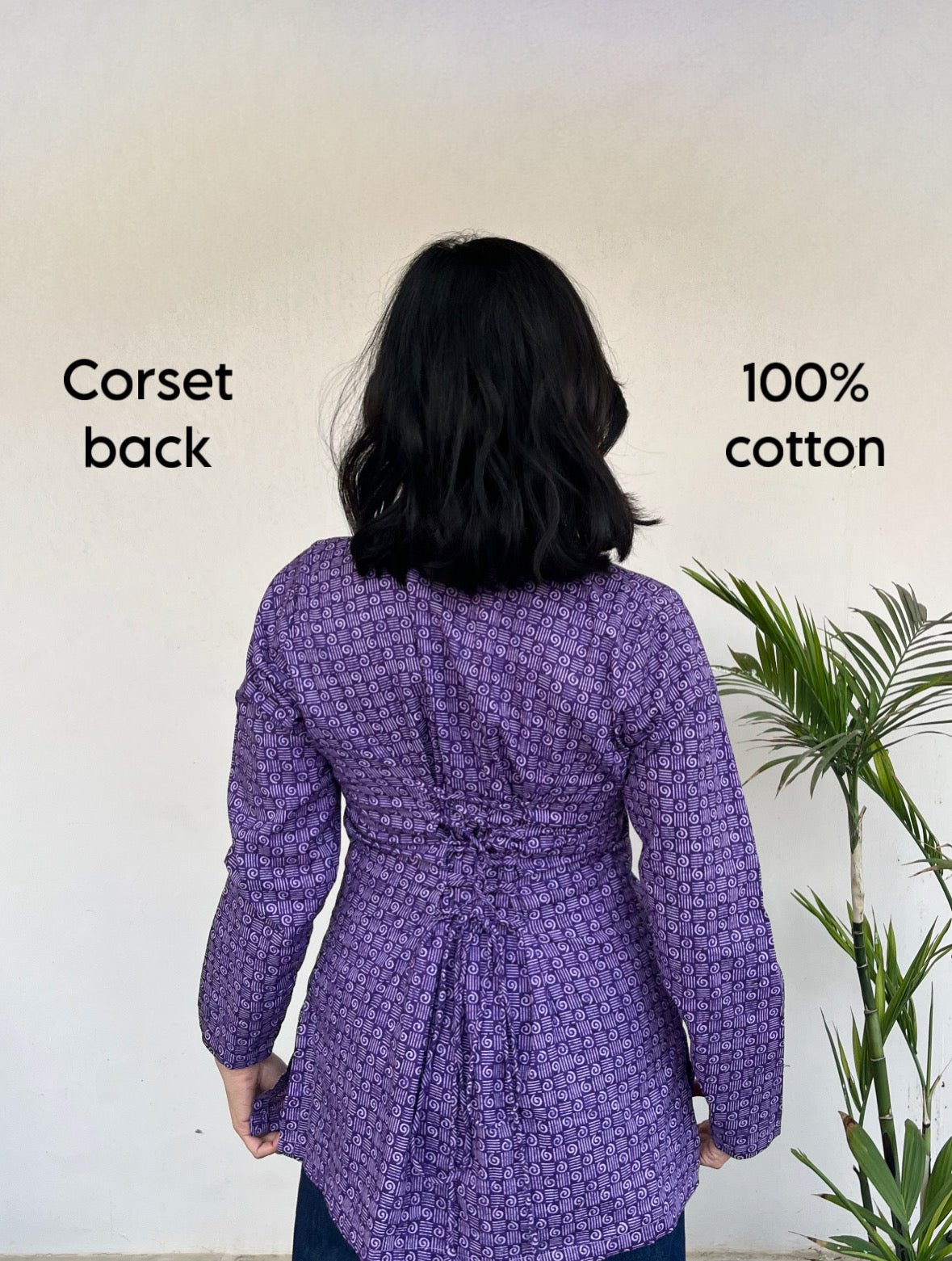 GATI – Dabu Print Square Neck Corset Short Kurti - Roopinee Clothing
