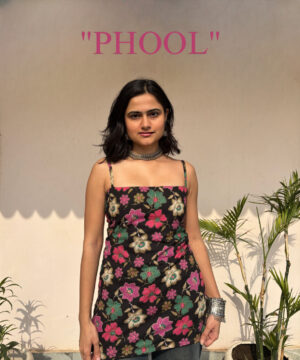 phool floral print backless corset