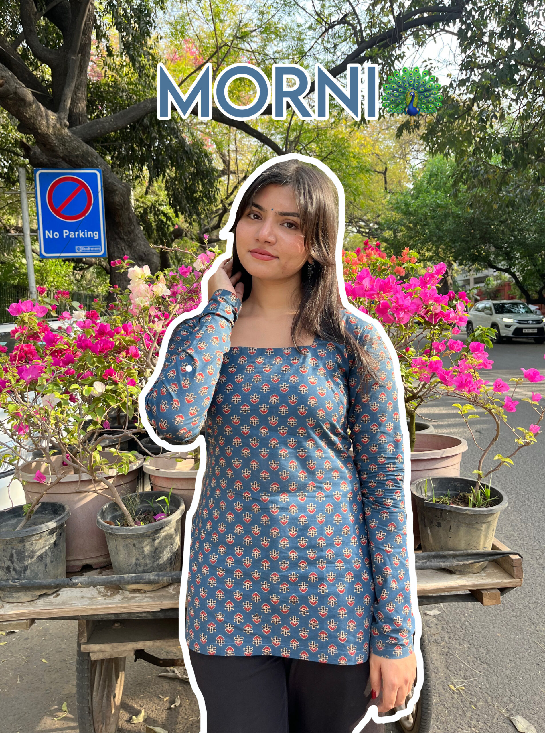 morni buti print square neck backless short kurti morni buti print square neck backless short kurti